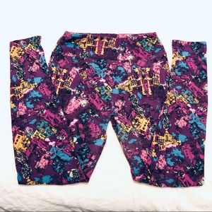 Purple Sunrise City Scape Leggings